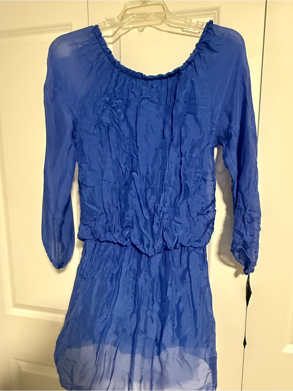 Cobalt Blue Sheer Women's Tunic Dress
